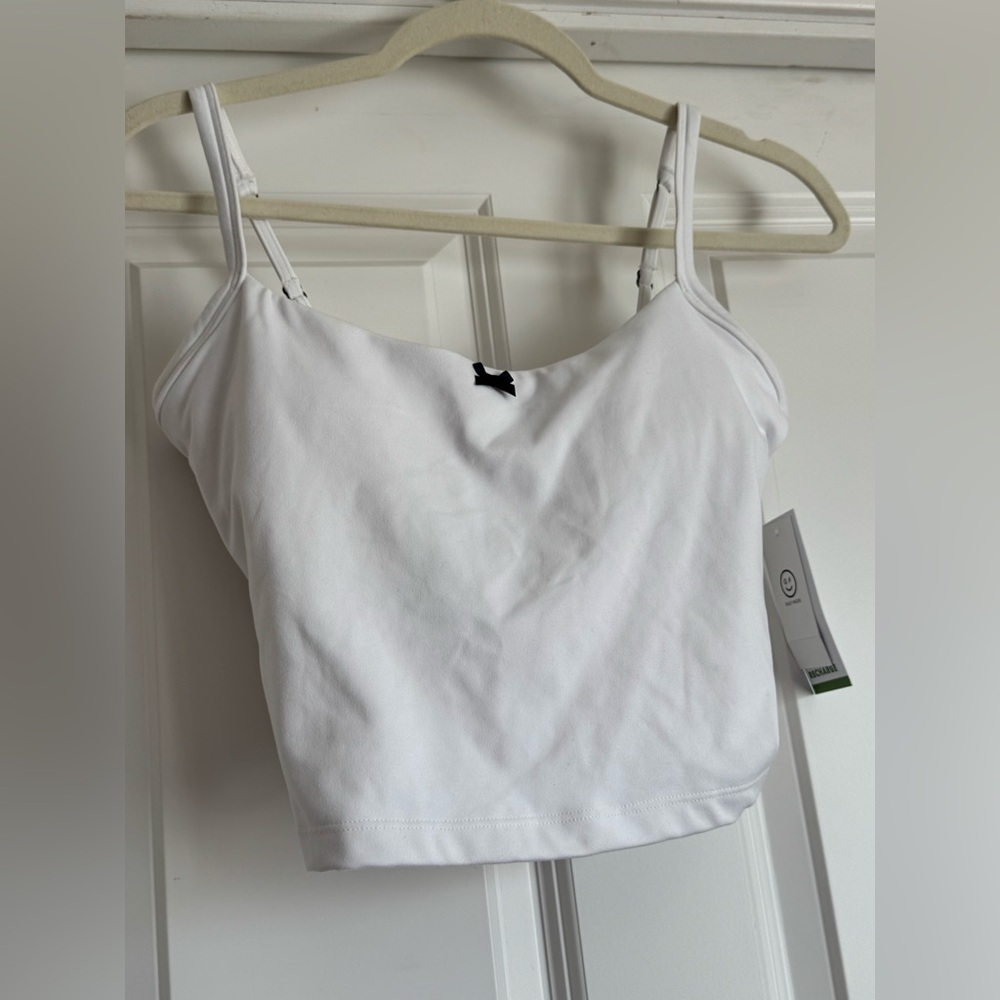 New Gilly Hicks Active Recharge Medium White Criss Cross Back Cami Tank Top